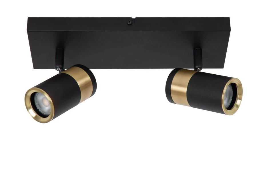 Lucide GORIK - Ceiling spotlight - 2xGU10 - Black - turned off